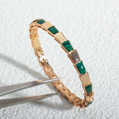 [Clover Jewelery]SERPENTI BRACELET PINK GOLD MALACHITE