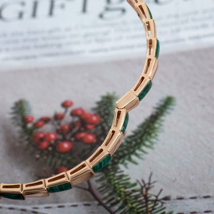 [Clover Jewelery]SERPENTI BRACELET PINK GOLD MALACHITE