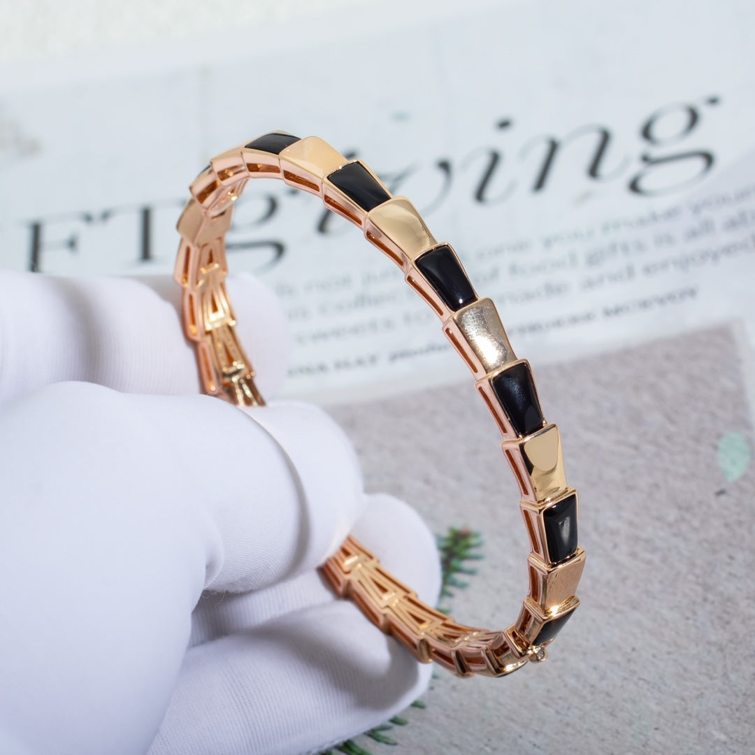[Clover Jewelery]SERPENTI BRACELET PINK GOLD ONYX
