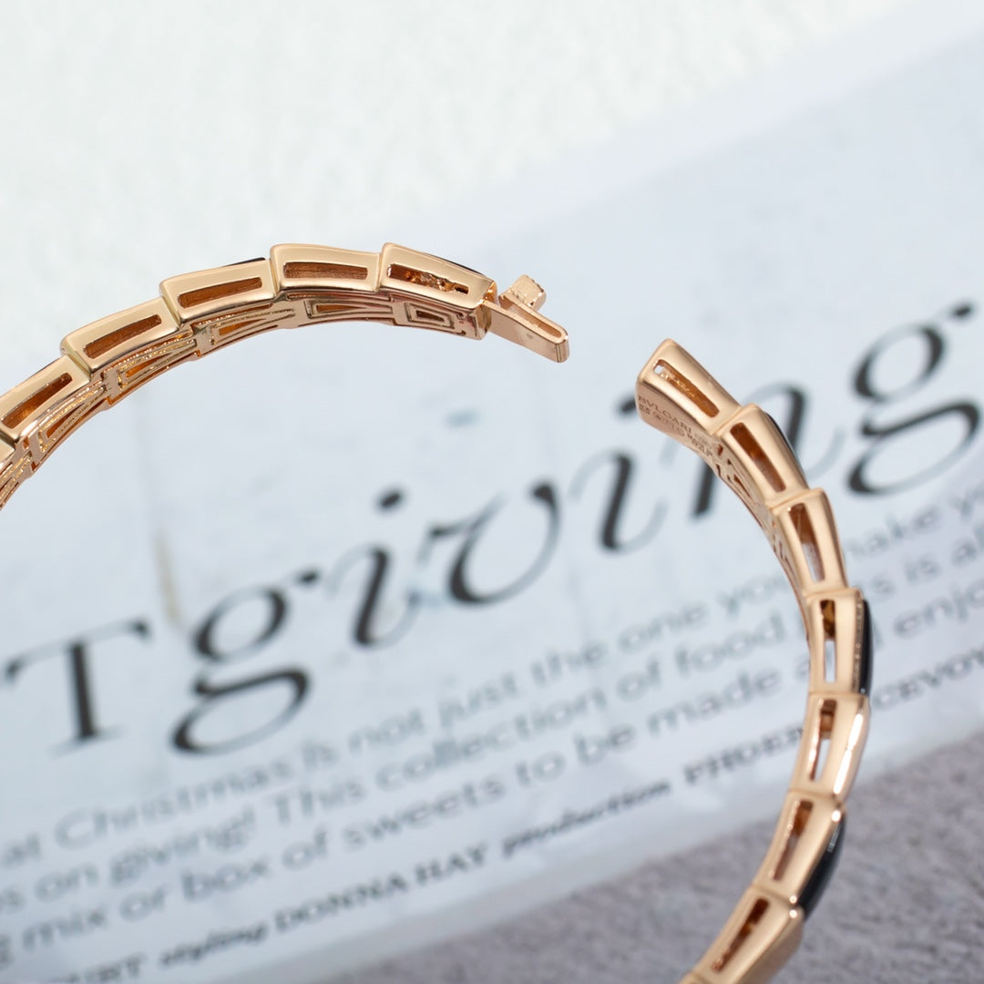 [Clover Jewelery]SERPENTI BRACELET PINK GOLD ONYX