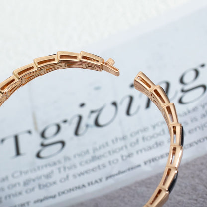 [Clover Jewelery]SERPENTI BRACELET PINK GOLD ONYX