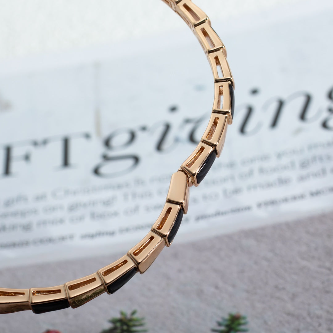 [Clover Jewelry]SERPENTI BRACELET PINK GOLD ONYX