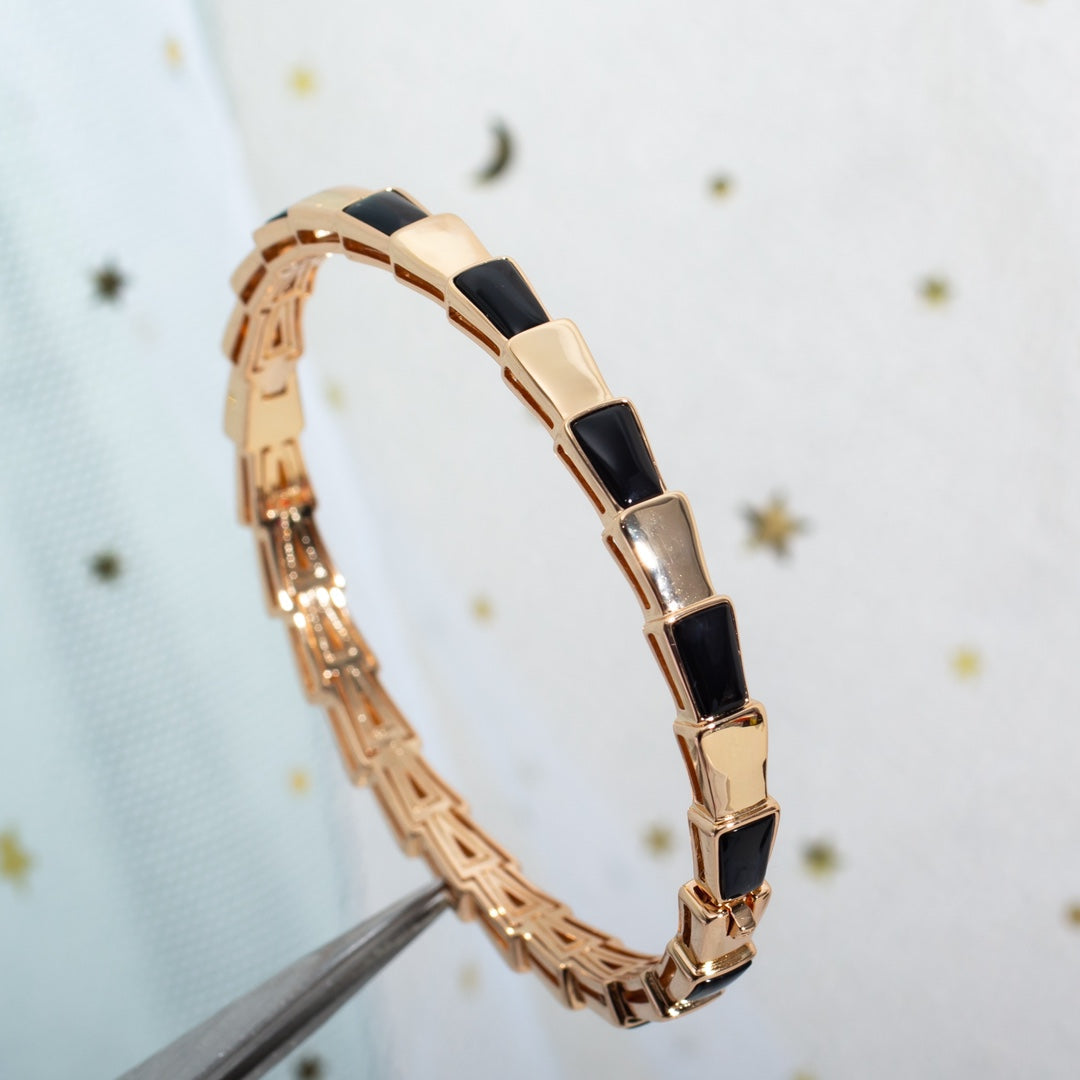 [Clover Jewelery]SERPENTI BRACELET PINK GOLD ONYX
