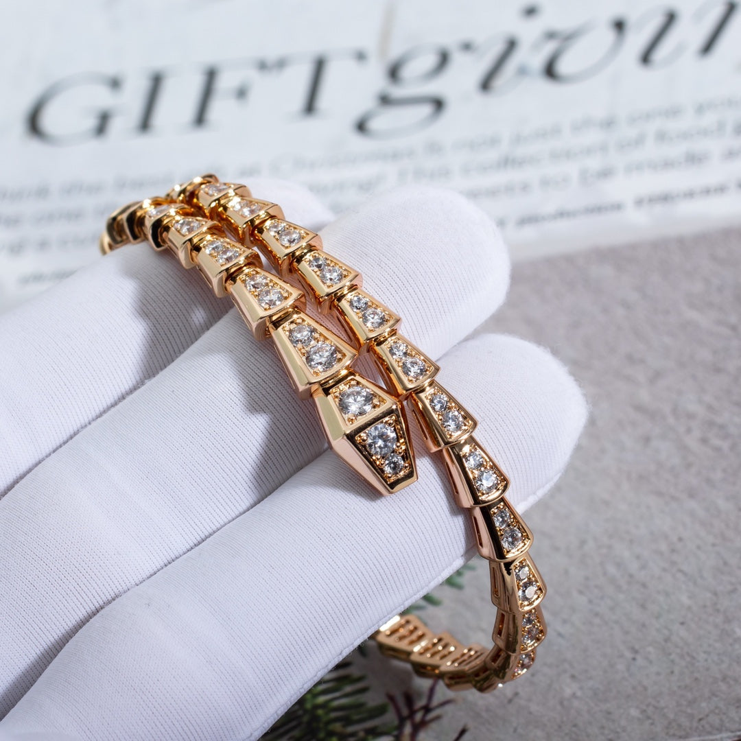[Clover Jewelery]SERPENTI BRACELET 6.8MM PINK GOLD DIAMOND