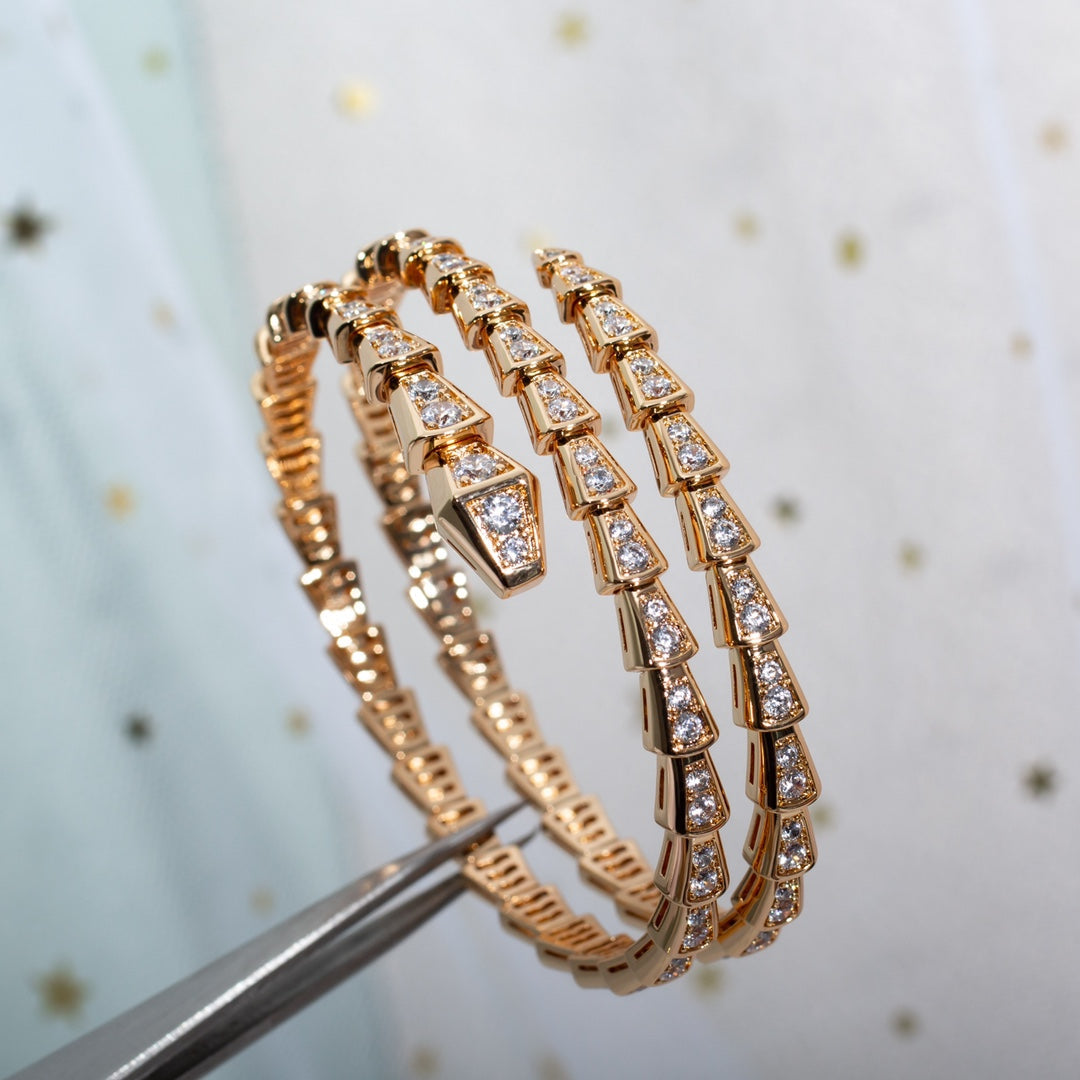 [Clover Jewellery]SERPENTI ARMBAND ROTGOLD DIAMANT DOPPELREIHIG