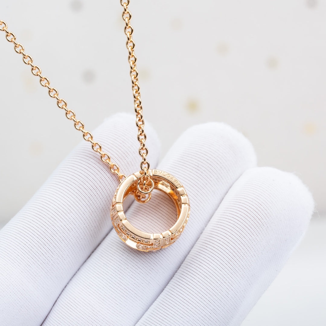 [Clover Jewellery] PARENTESI HALSKETTE ROTGOLD DIAMANT
