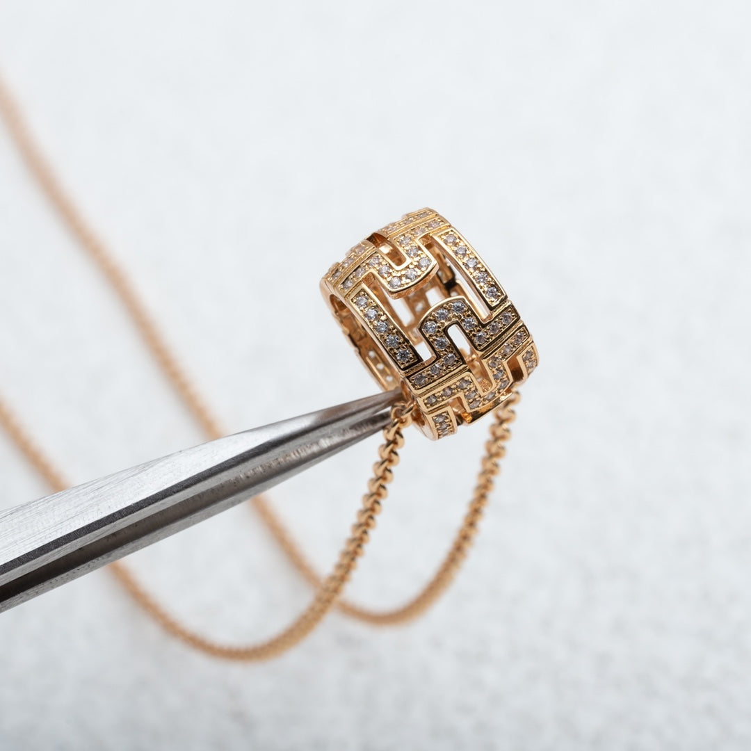 [Clover Jewellery] PARENTESI HALSKETTE ROTGOLD DIAMANT