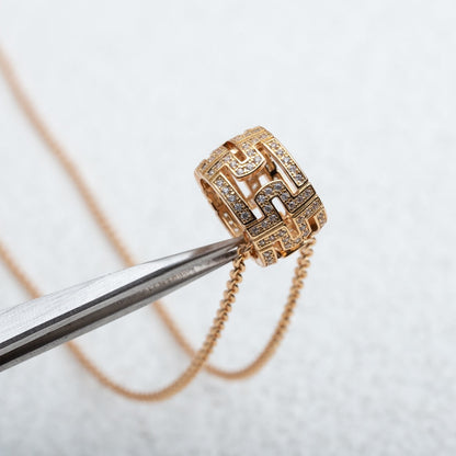 [Clover Jewellery] PARENTESI HALSKETTE ROTGOLD DIAMANT