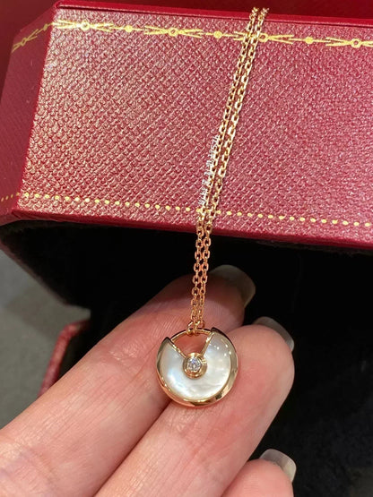 [Clover Jewelery]AMULETTE ROSE GOLD MOP NECKLACE