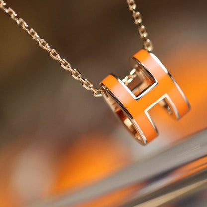 [Clover Jewelery]POP H PEDANT PINK GOLD