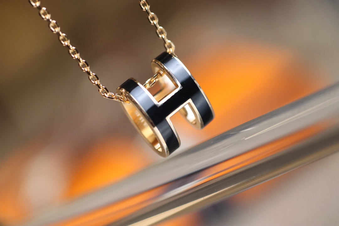 [Clover Jewelery]POP H PEDANT PINK GOLD