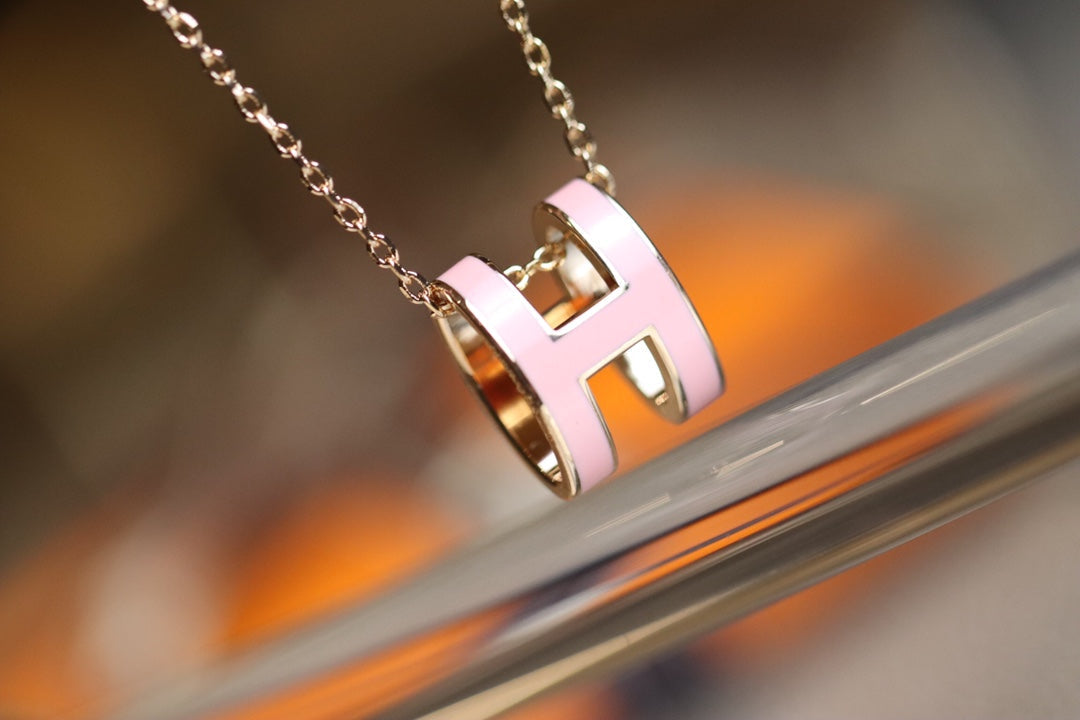 [Clover Jewelery]POP H PEDANT PINK GOLD