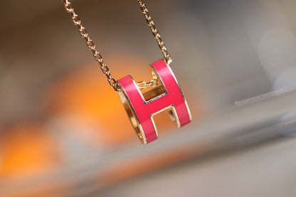 [Clover Jewelery]POP H PEDANT PINK GOLD