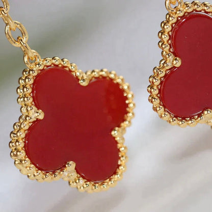 [Clover Jewelery]CLOVER  2 MOTIF  TIGER EYE CARNELIAN EARRINGS