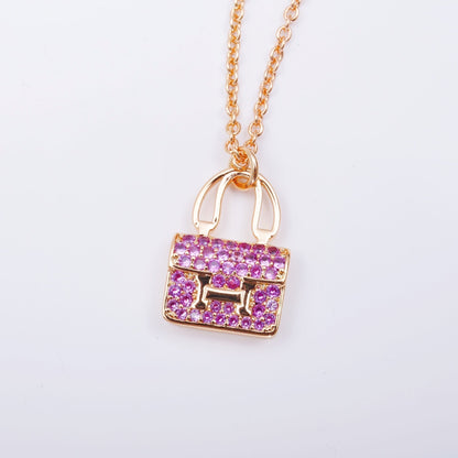 [Clover Jewelery]CONSTANCE PEDANT PURPLE DIAMOND NECKLACE