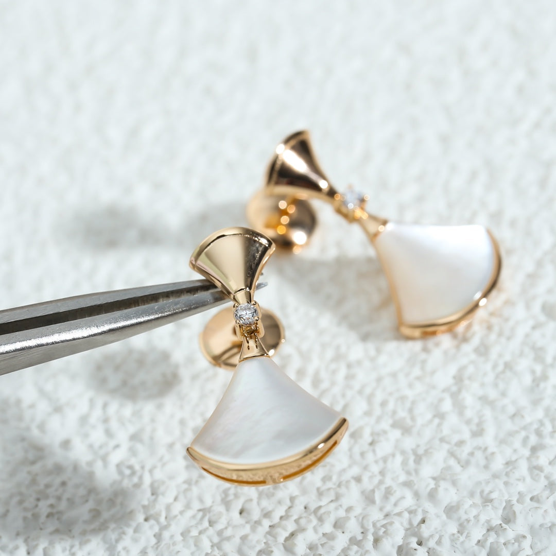 [Clover Jewelry]DREAM MOP PINK GOLD EARRINGS