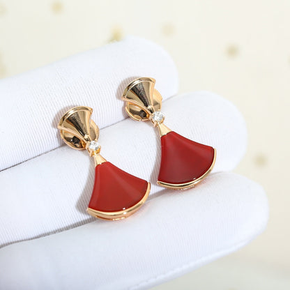 [Clover Jewelery]DREAM Carnelian PINK GOLD EARRINGS