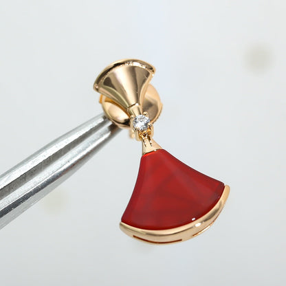 [Clover Jewelery]DREAM Carnelian PINK GOLD EARRINGS