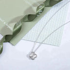 [Clover Jewelry]クローバー 15MM ダイヤモンドレーザーネックレス シルバー