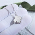 [Clover Jewelry]クローバー 15MM ダイヤモンドレーザーネックレス シルバー