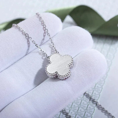 [Clover Jewelery]CLOVER  15MM DIAMOND LASER NECKLACE SILVER