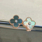[Clover Jewelry]クローバーミディアム 1モチーフ グレーMOP ダイヤモンドピアス