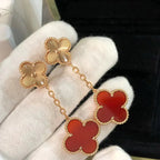 [Clover Schmuck]CLOVER 2 MOTIV LASER CARNELIAN OHRRINGE