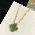 [Clover Jewelry]クローバー 15MM マラカイト シングル フラワー ネックレス