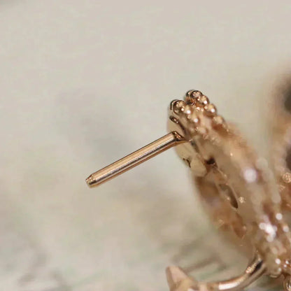 [Clover Jewelery]CLOVER MEDIUM 1 MOTIFS FUll DIAMOND EARRINGS