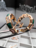 [Clover Jewelry]セルペンティ マラカイト ピンクゴールド イヤリング