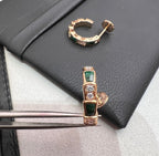 [Clover Jewelry]セルペンティ マラカイト ピンクゴールド イヤリング