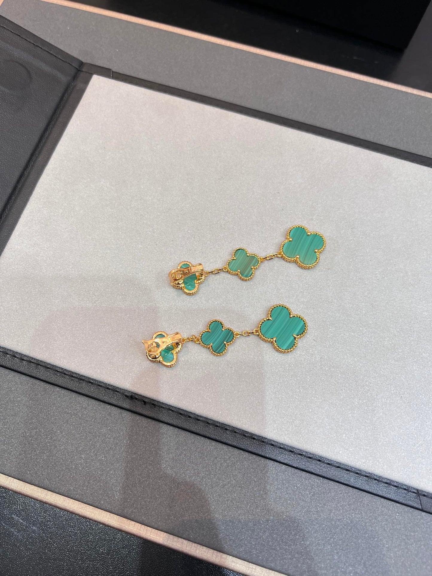 [Clover Jewelery]CLOVER MALACHITE 3 MOTIFS GOLD