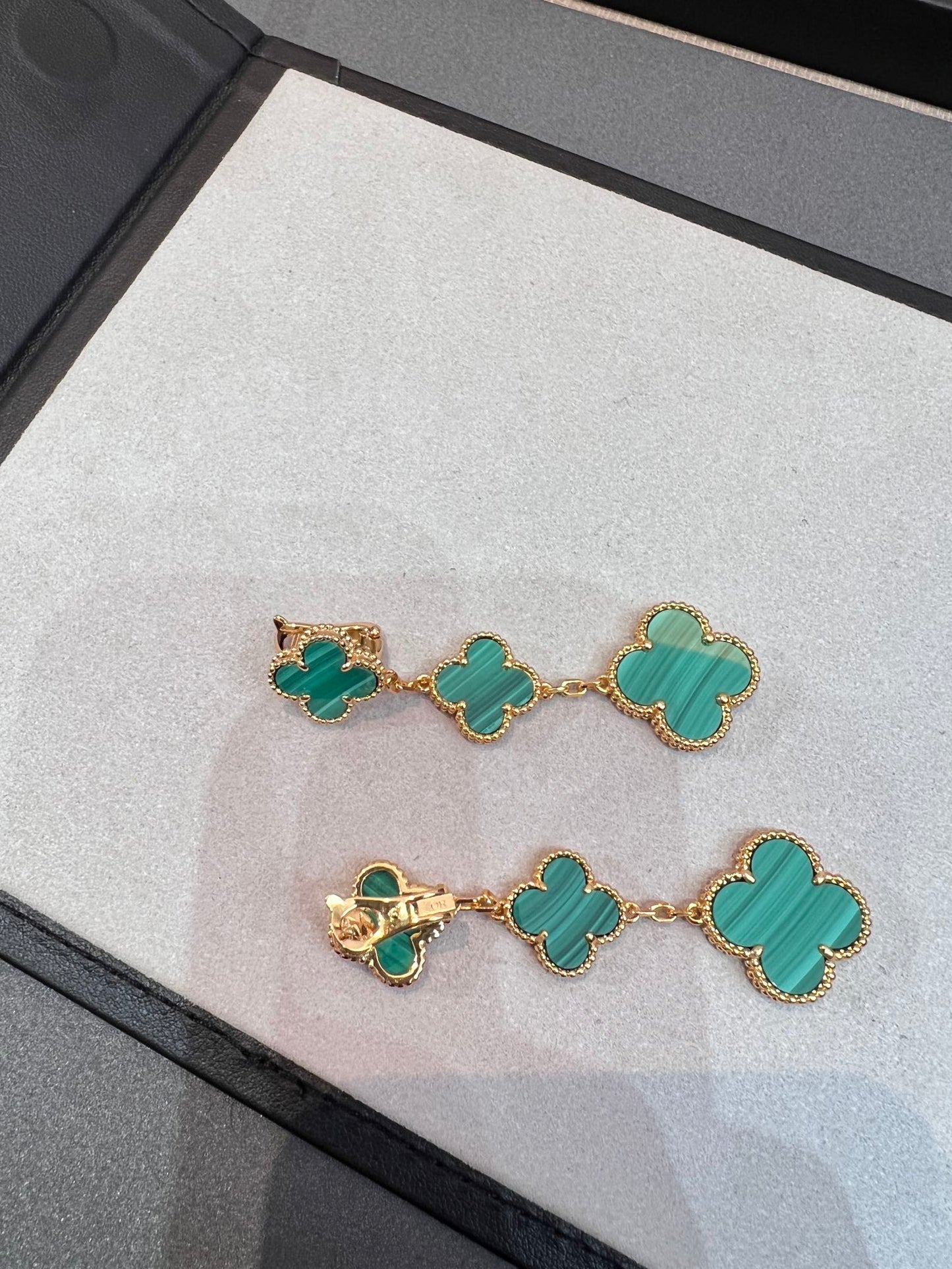 [Clover Jewelery]CLOVER MALACHITE 3 MOTIFS GOLD