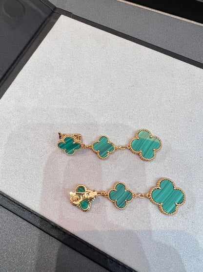 [Clover Jewelery]CLOVER MALACHITE 3 MOTIFS GOLD