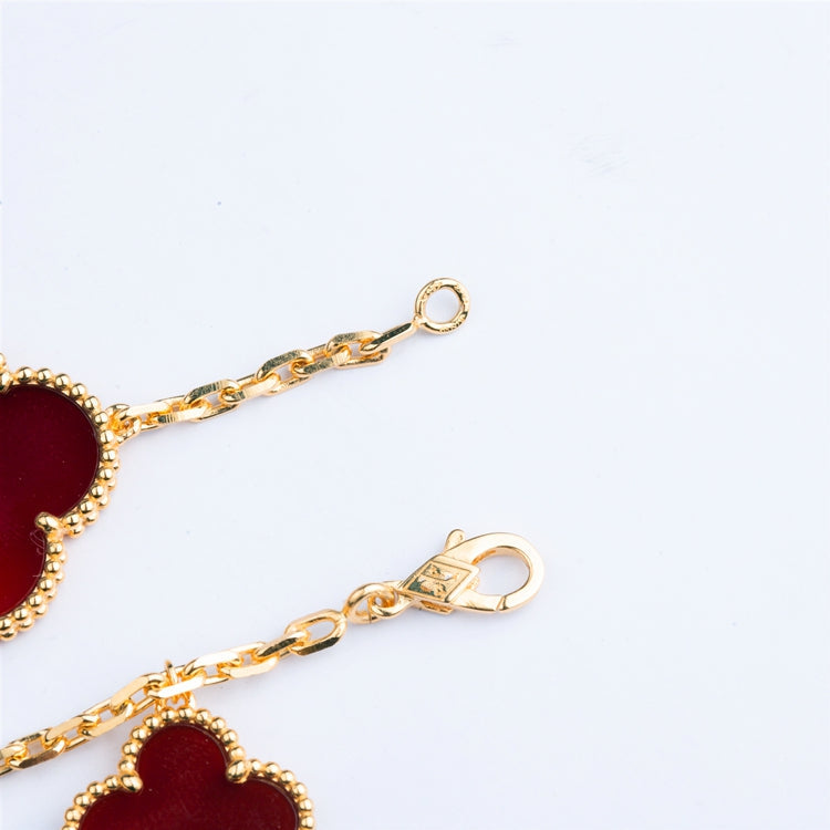 [Clover Jewelry]CLOVER BRACELET 5 MOTIFS CARNELIAN TIGER EYE