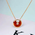 [Clover Jewelry]AMULETTE GOLD CARNELIAN ONYX NECKLACE