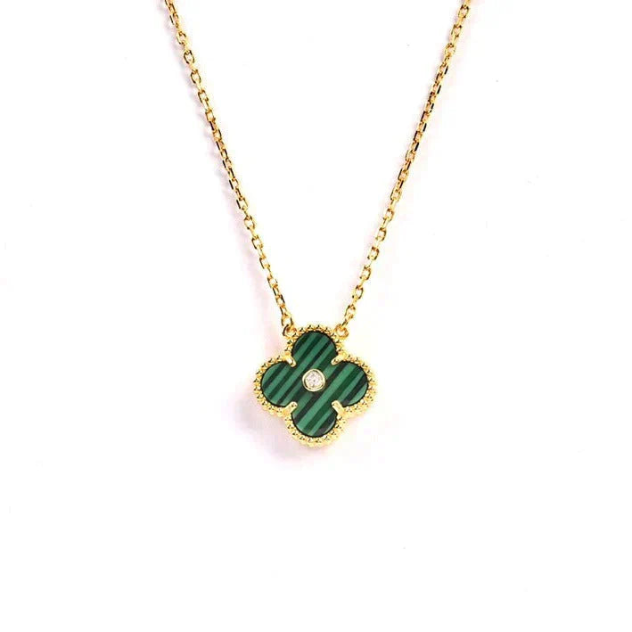 [Clover Jewelry]クローバー 15MM ダイヤモンド ターコイズ ネックレス