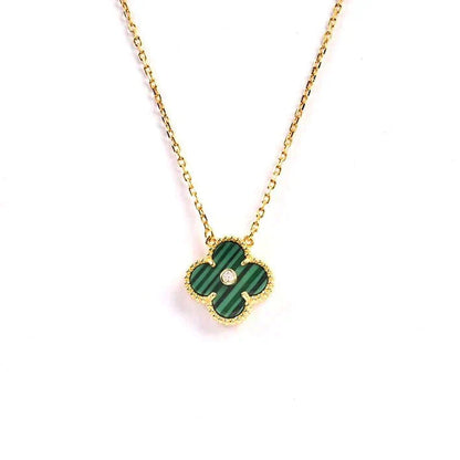 [Clover Jewelery]CLOVER 15MM DIAMOND TURQUOISE NECKLACE