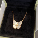 [Clover Jewelry]SCHMETTERLING GOLD MOP DIAMANT HALSKETTE