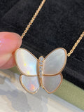 [Clover Jewelry]SCHMETTERLING GOLD MOP DIAMANT HALSKETTE