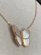 [Clover Jewelry]SCHMETTERLING GOLD MOP DIAMANT HALSKETTE