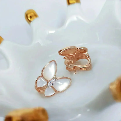 [Clover Jewelery]BUTTERFLY MOP DIAMOND EARRINGS