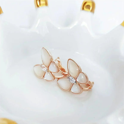 [Clover Jewelery]BUTTERFLY MOP DIAMOND EARRINGS