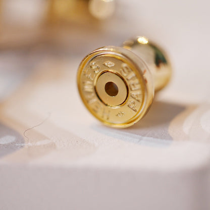 [Clover Jewelery]MINI POP H GOLD EARRINGS GREY