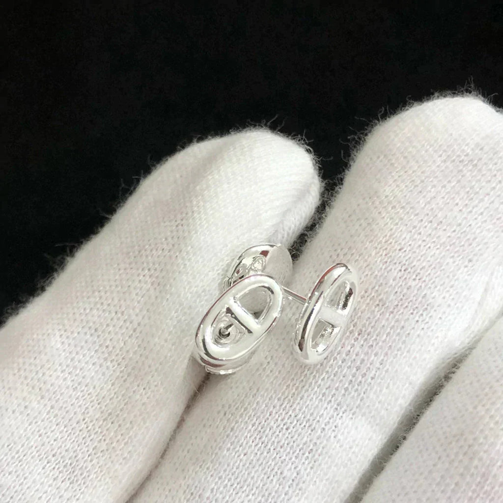 [Clover Jewelry]CHAINE KLEINE OHRRINGE GOLD UND SILBER