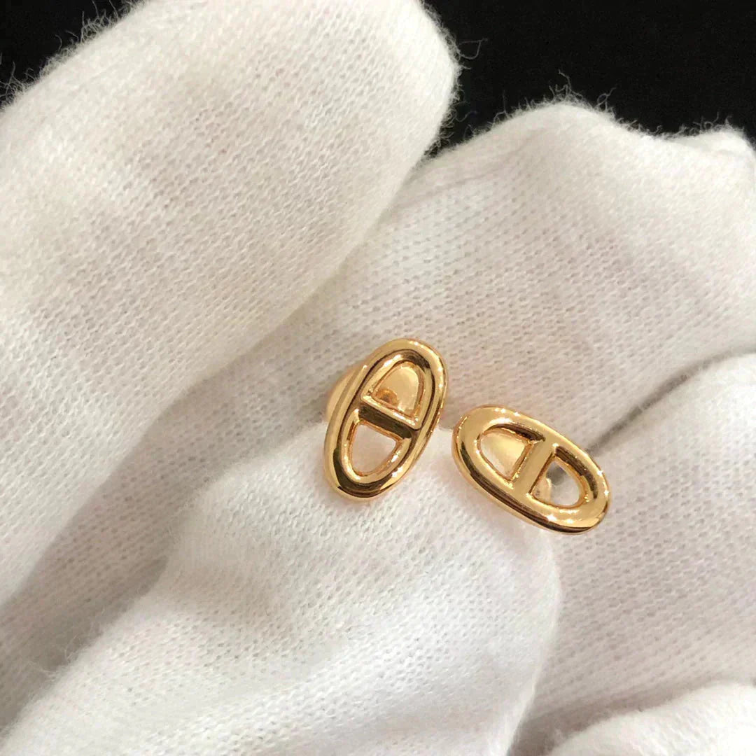 [Clover Jewelry]CHAINE KLEINE OHRRINGE GOLD UND SILBER