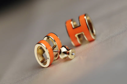 [Clover Jewelery]MINI POP H EARRINGS ORANGE