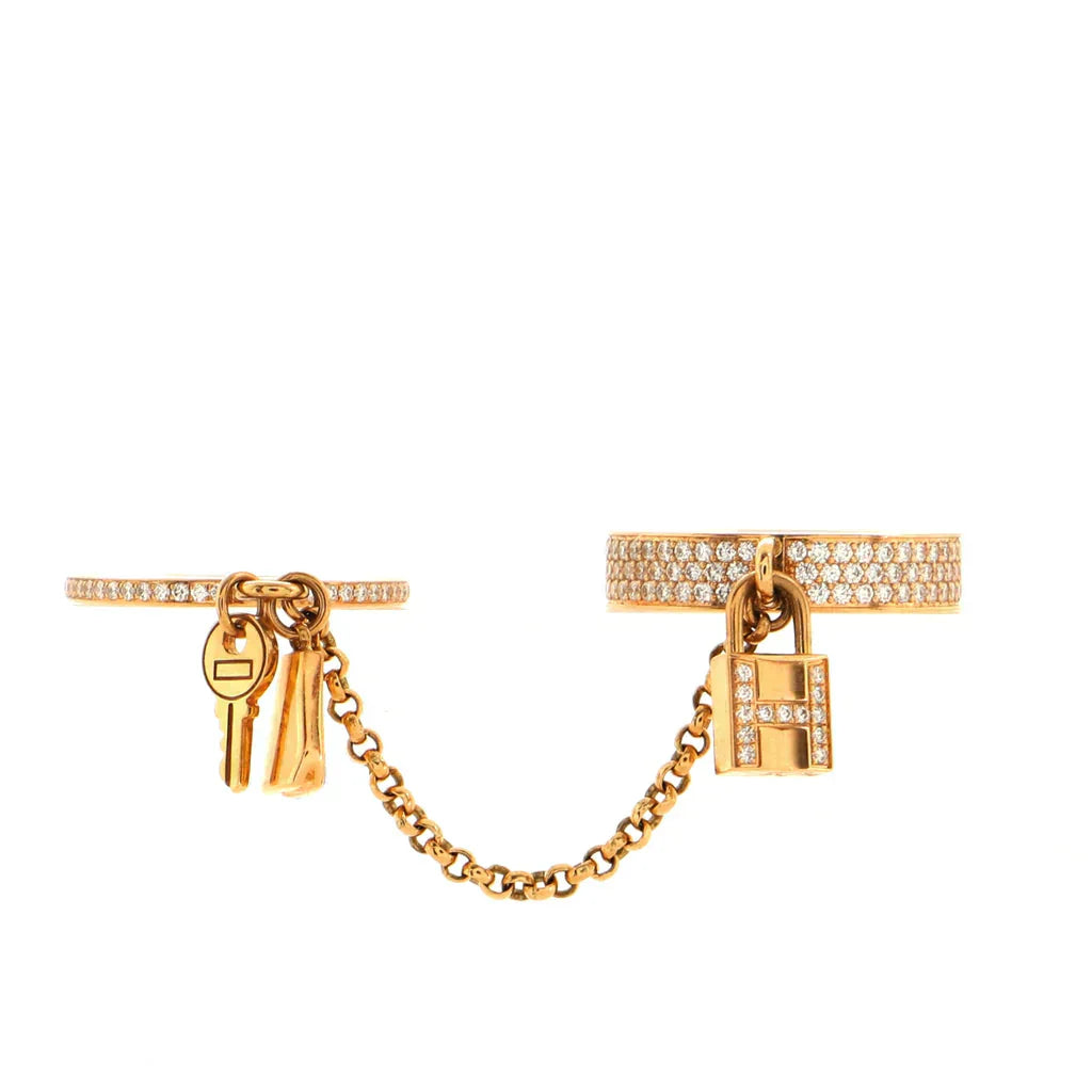 [Clover Jewelry]HM KELLY CLOCHETTE DOUBLE RING IN  WITH DIAMONDS
