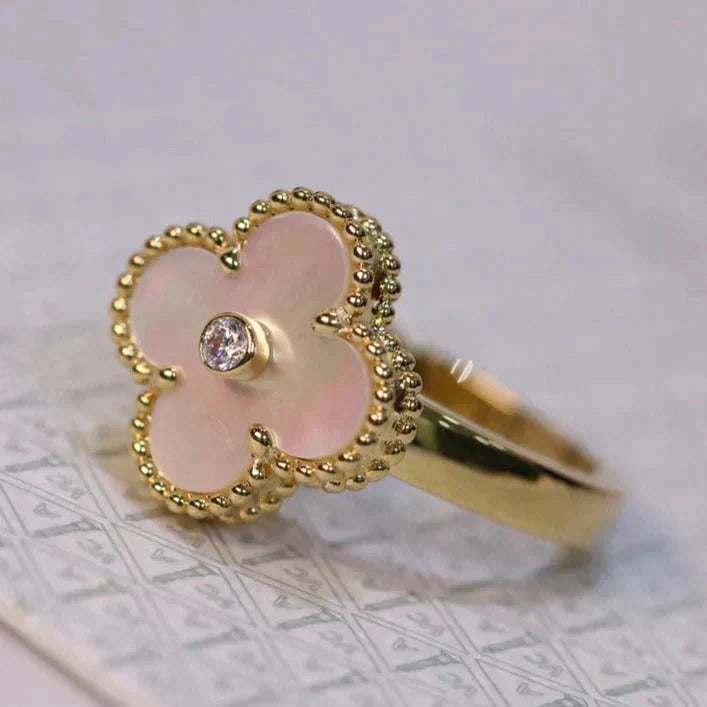 [Clover Jewelery]CLOVER PINK MOP RING GOLD DIAMOND