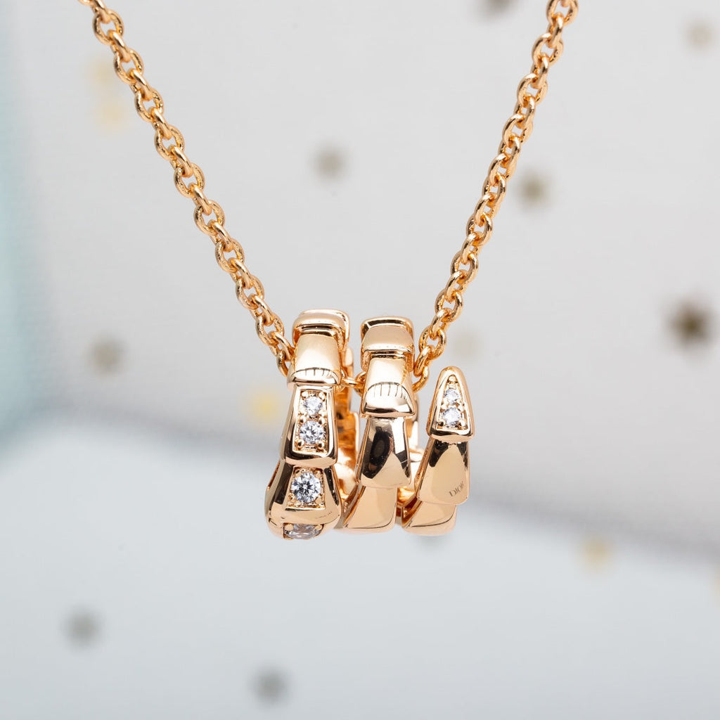 [Clover Jewelry]セルペンティ ピンクゴールド ネックレス ダイヤモンド